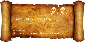 Patrisko Rozita névjegykártya